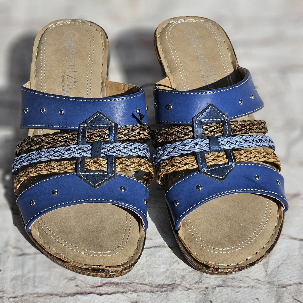 Patrizia By Spring Step Sparkling Wedge Sandal size 7